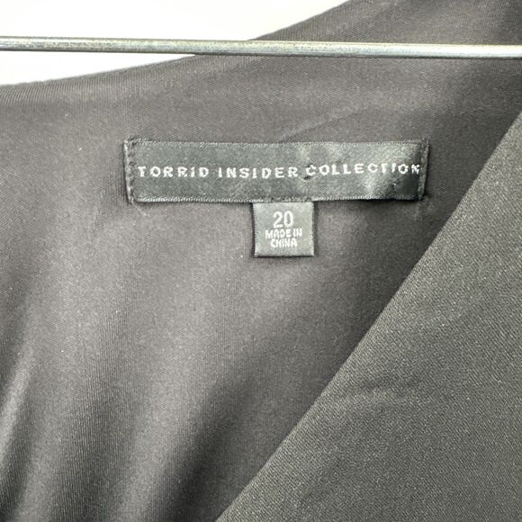 Torrid Sheath Dress Plus Size 20 Back Short Sleeve Faux Wrap Lace Party Chic - Picture 5 of 9